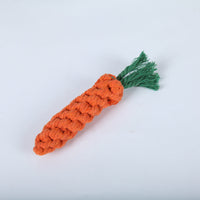 HKM-2823869 Hand-Knitted Cotton Rope Carrot Toy for Dogs and Cats - Perfect for Molar Playtime