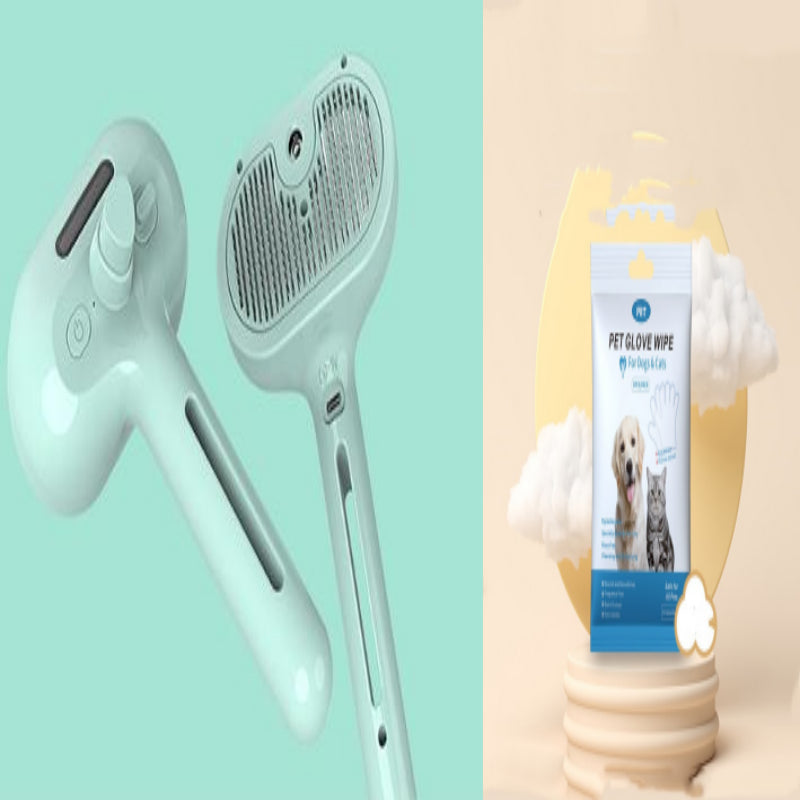 HKM-2824509 Self-Cleaning Pet Comb with Integrated Mist Humidifier for Dogs and Cats, Ideal for Dematting and Grooming