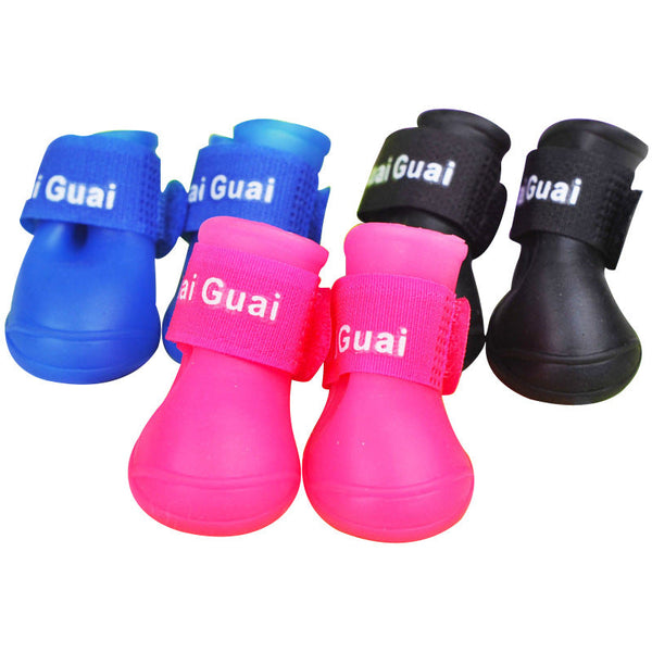 HKM-2825661 Soft Non-Slip Silicone Pet Rain Boots - Comfortable & Wear-Resistant, Available in Multiple Colors and Sizes