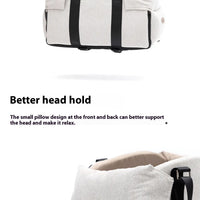 HKM-2826301 Pet Car Nest Diaper Bag - Versatile Polyester Carrier for Small Pets up to 10 kg, Beige White