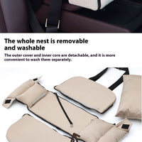 HKM-2826301 Pet Car Nest Diaper Bag - Versatile Polyester Carrier for Small Pets up to 10 kg, Beige White