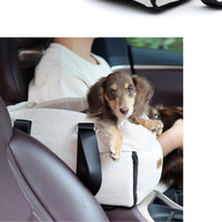 HKM-2826301 Pet Car Nest Diaper Bag - Versatile Polyester Carrier for Small Pets up to 10 kg, Beige White