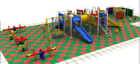 HKM-282643 Children's Wooden Outdoor Climber Slide and Sensory Playset for Ages 9 Months to 6 Years