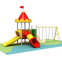 HKM-282643 Children's Wooden Outdoor Climber Slide and Sensory Playset for Ages 9 Months to 6 Years