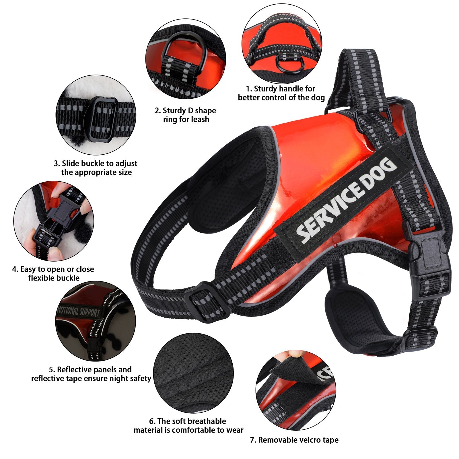HKM-2828093 Durable Dog Traction Rope Vest for Medium and Large Dogs ¨C Adjustable Chest Strap in Various Colors