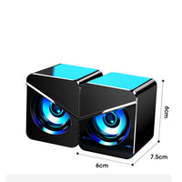 HKM-282835 USB Wired Mini Stereo Speakers with Volume Control for Desktop and Notebook Use