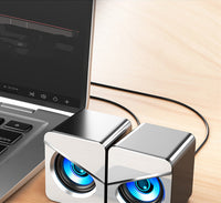 HKM-282835 USB Wired Mini Stereo Speakers with Volume Control for Desktop and Notebook Use