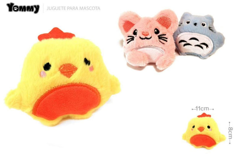 HKM-2828477 Cat Toys Set - Plush Chick, Mouse, and Owl for Playful Kittens