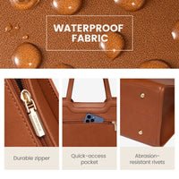 HKM-282899 Professional Leather Laptop Bag for Women, 15.6-Inch Office Tote Briefcase for Work