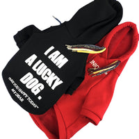 HKM-2829373 Pug Dirty Braids Velvet Pet Cotton Sweatshirt in Black and Red, Sizes S-XXL