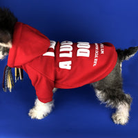 HKM-2829373 Pug Dirty Braids Velvet Pet Cotton Sweatshirt in Black and Red, Sizes S-XXL