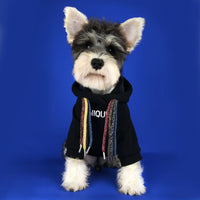 HKM-2829373 Pug Dirty Braids Velvet Pet Cotton Sweatshirt in Black and Red, Sizes S-XXL