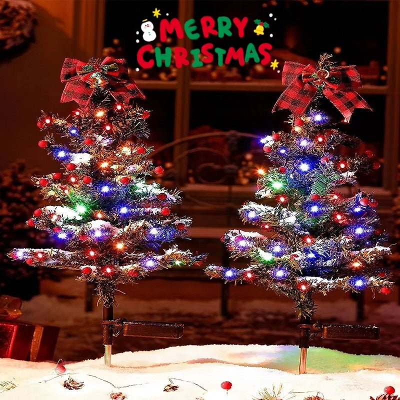 HKM-282963 Solar-Powered Waterproof Christmas Tree Lights with 2 Modes for Outdoor Pathway and Garden Decor