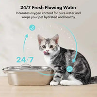HKM-282963 Stainless Steel 2L Cat Water Fountain with Quiet Operation