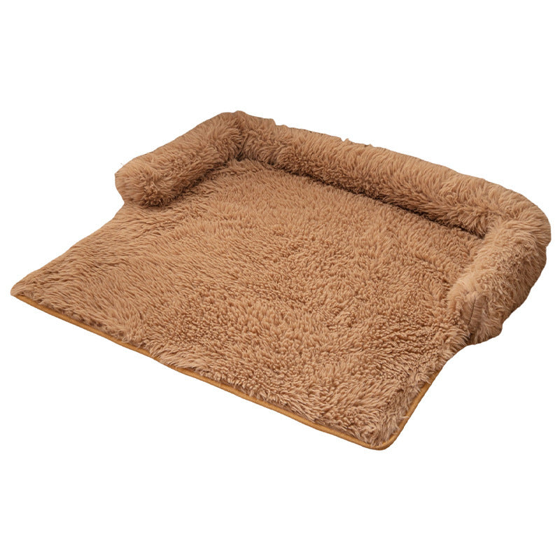 HKM-2830269 Cozy Plush Dog Bed Sofa Mat - Fluffy Nest Design for Fall and Winter Warmth