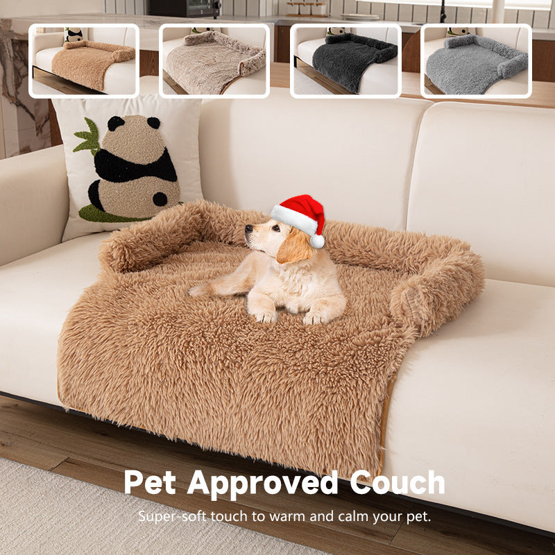 HKM-2830269 Cozy Plush Dog Bed Sofa Mat - Fluffy Nest Design for Fall and Winter Warmth