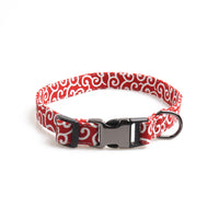 HKM-2830781 Cute Denim Blue Flower Pet Collar with Metal Buckle and Adjustable Length for Dogs