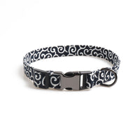 HKM-2830781 Cute Denim Blue Flower Pet Collar with Metal Buckle and Adjustable Length for Dogs