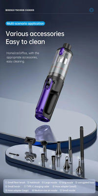 HKM-283091 High-Power Wireless Car Vacuum Cleaner with Digital Display and Tornado Cyclone Technology for Home and Automobile Use