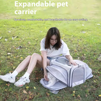 HKM-2831037 Spacious Outdoor Portable Pet Bag with Breathable Oxford Cloth – Available in Beige, Blue, Khaki, Gray, Green, and Purple