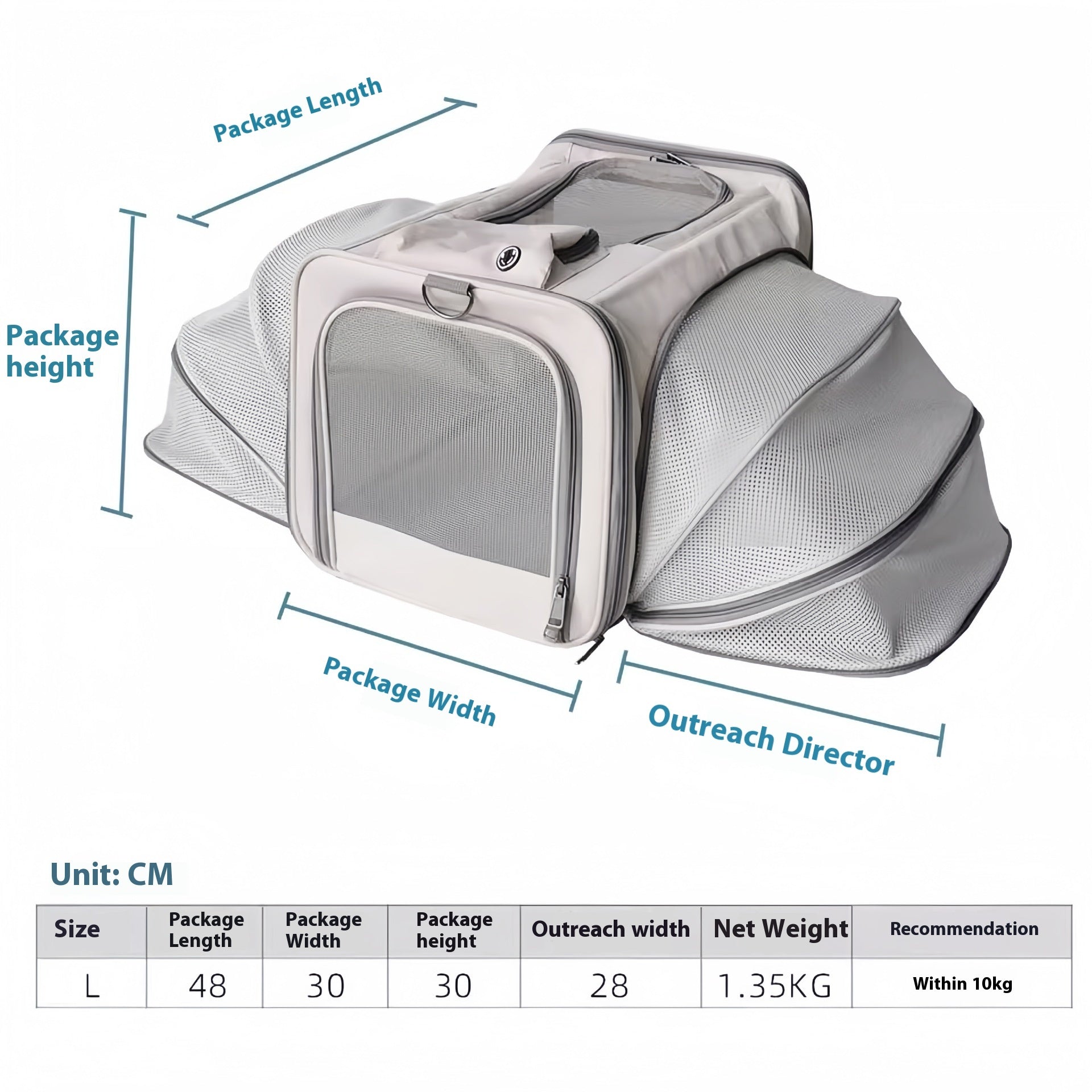 HKM-2831037 Spacious Outdoor Portable Pet Bag with Breathable Oxford Cloth – Available in Beige, Blue, Khaki, Gray, Green, and Purple