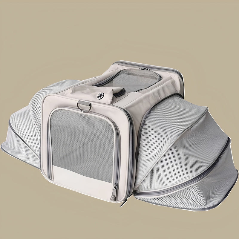 HKM-2831037 Spacious Outdoor Portable Pet Bag with Breathable Oxford Cloth – Available in Beige, Blue, Khaki, Gray, Green, and Purple