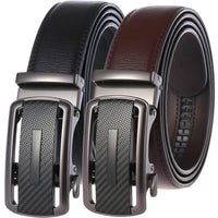 HKM-283219 Stylish Black Leather Automatic Buckle Belt for Men