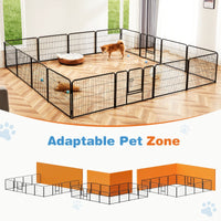 HKM-2832957 Metal Dog Playpen with Door for Small to Large Pets - Indoor/Outdoor Exercise Pen, Portable & Configurable 8-Panel Design
