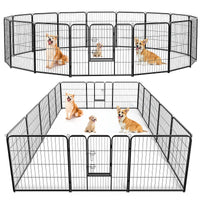 HKM-2832957 Metal Dog Playpen with Door for Small to Large Pets - Indoor/Outdoor Exercise Pen, Portable & Configurable 8-Panel Design