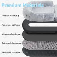 HKM-2833213 Orthopedic Human Dog Bed - 71 x 43 x 12 Inch Plush & Washable Folding Bed for Large Dogs and People