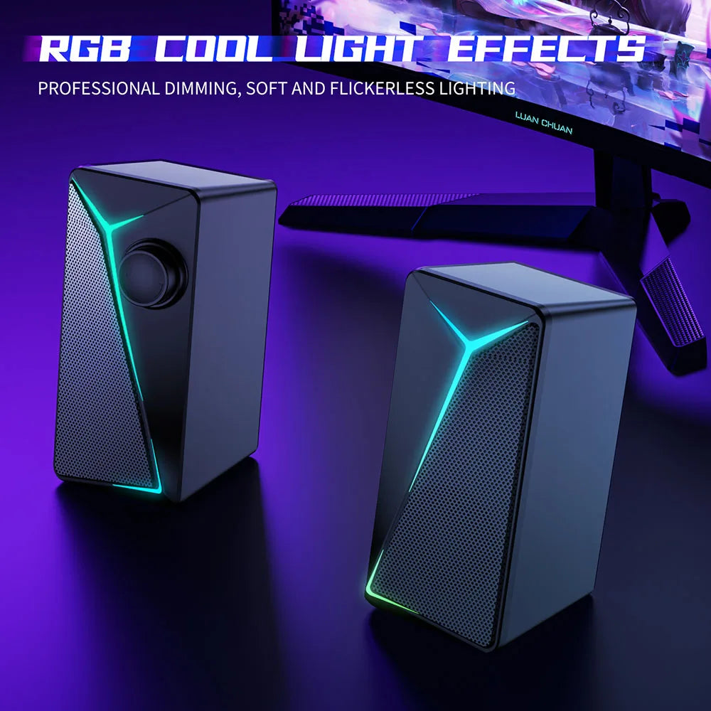 HKM-283347 2.0 Desktop USB RGB Multimedia Speaker with Super Bass for PC and Laptop Gaming