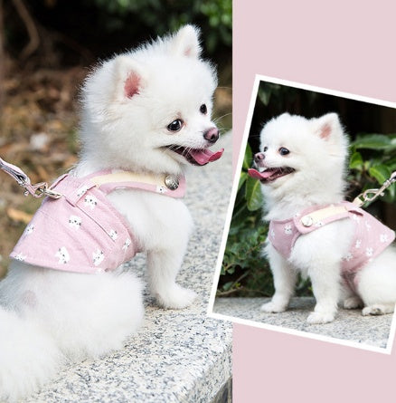 HKM-2833853 Comfortable Breathable Dog Harness and Leash Set for Small to Medium Pets
