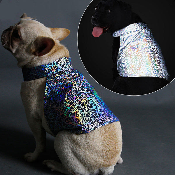 HKM-2834237 Reflective Casual Pet Clothing in Grey - Polyester Fabric, Multiple Sizes Available