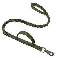 HKM-2834365 Tactical Elastic Dog Leash with Dual Control Handles for Training and Walking