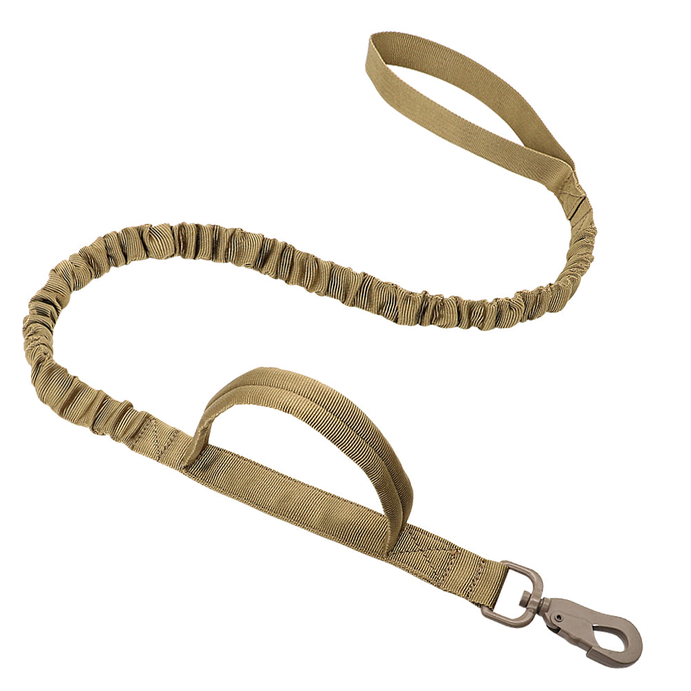 HKM-2834365 Tactical Elastic Dog Leash with Dual Control Handles for Training and Walking