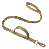HKM-2834365 Tactical Elastic Dog Leash with Dual Control Handles for Training and Walking