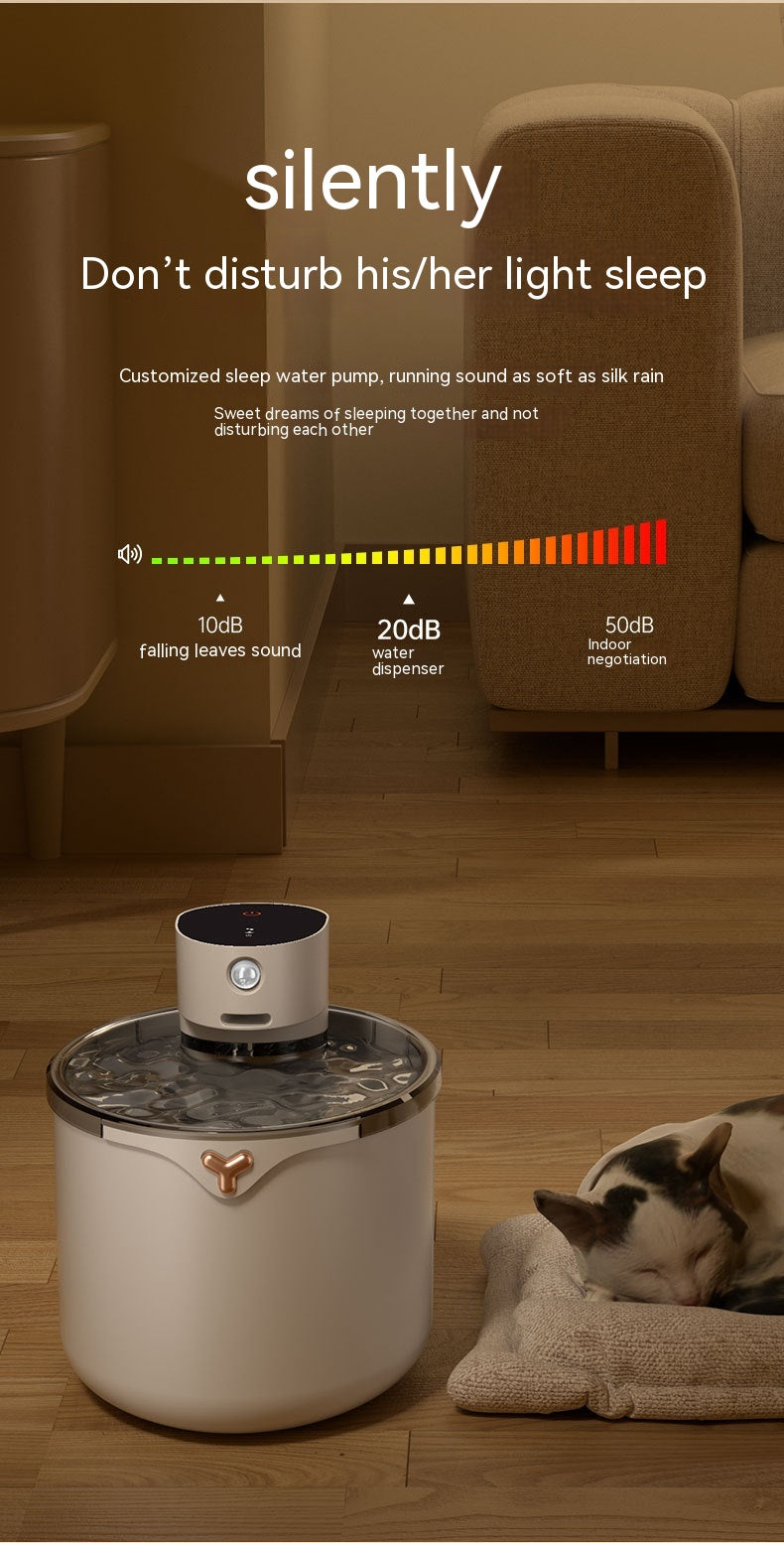 HKM-2834749 Wireless Smart Cat Water Dispenser with 4000mAh Lithium Battery and 2.5L Capacity