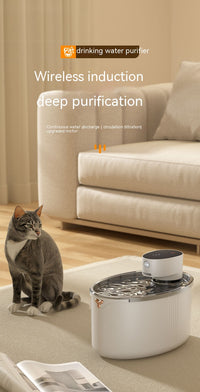 HKM-2834749 Wireless Smart Cat Water Dispenser with 4000mAh Lithium Battery and 2.5L Capacity