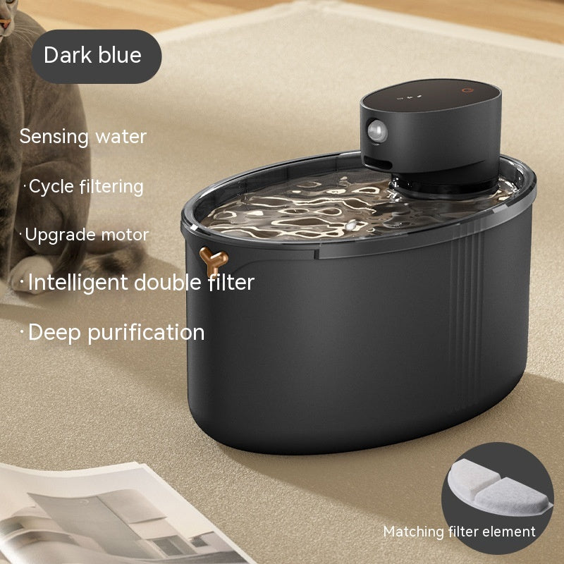 HKM-2834749 Wireless Smart Cat Water Dispenser with 4000mAh Lithium Battery and 2.5L Capacity