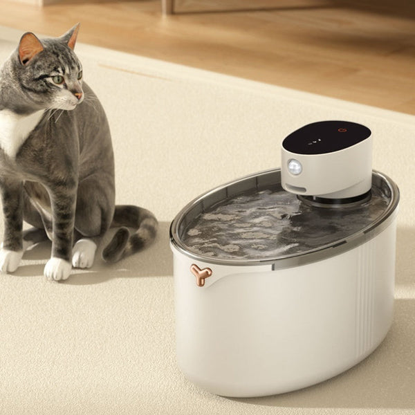 HKM-2834749 Wireless Smart Cat Water Dispenser with 4000mAh Lithium Battery and 2.5L Capacity
