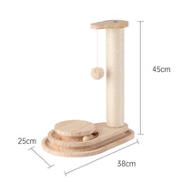 HKM-2835389 Sisal Wrapped Self-Healing Turntable with Solid Wood Base - Three-Layer Design