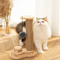 HKM-2835389 Sisal Wrapped Self-Healing Turntable with Solid Wood Base - Three-Layer Design