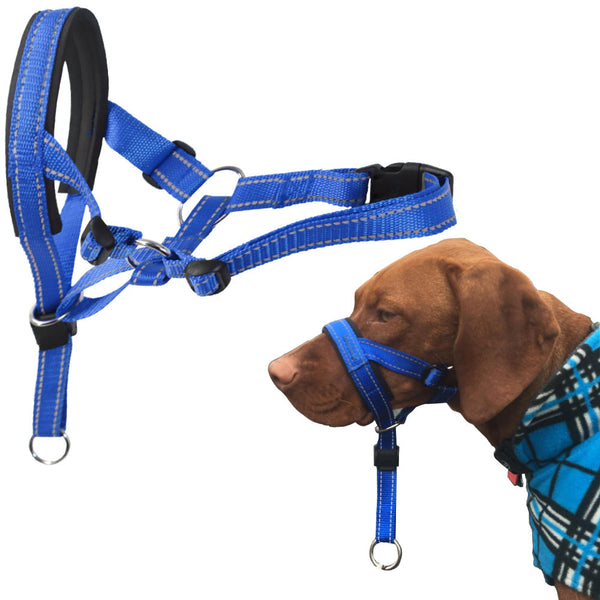 HKM-2836029 Reflective Nylon Dog Muzzle for Barking and Biting Control - Available in Red, Blue, Orange, Sizes S, M, L, XL