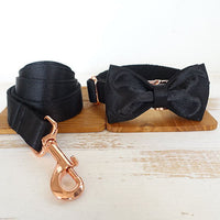 HKM-2836541 Creative Polyester Bowknot Pet Chain Ring and Rope Strap in Black Knight