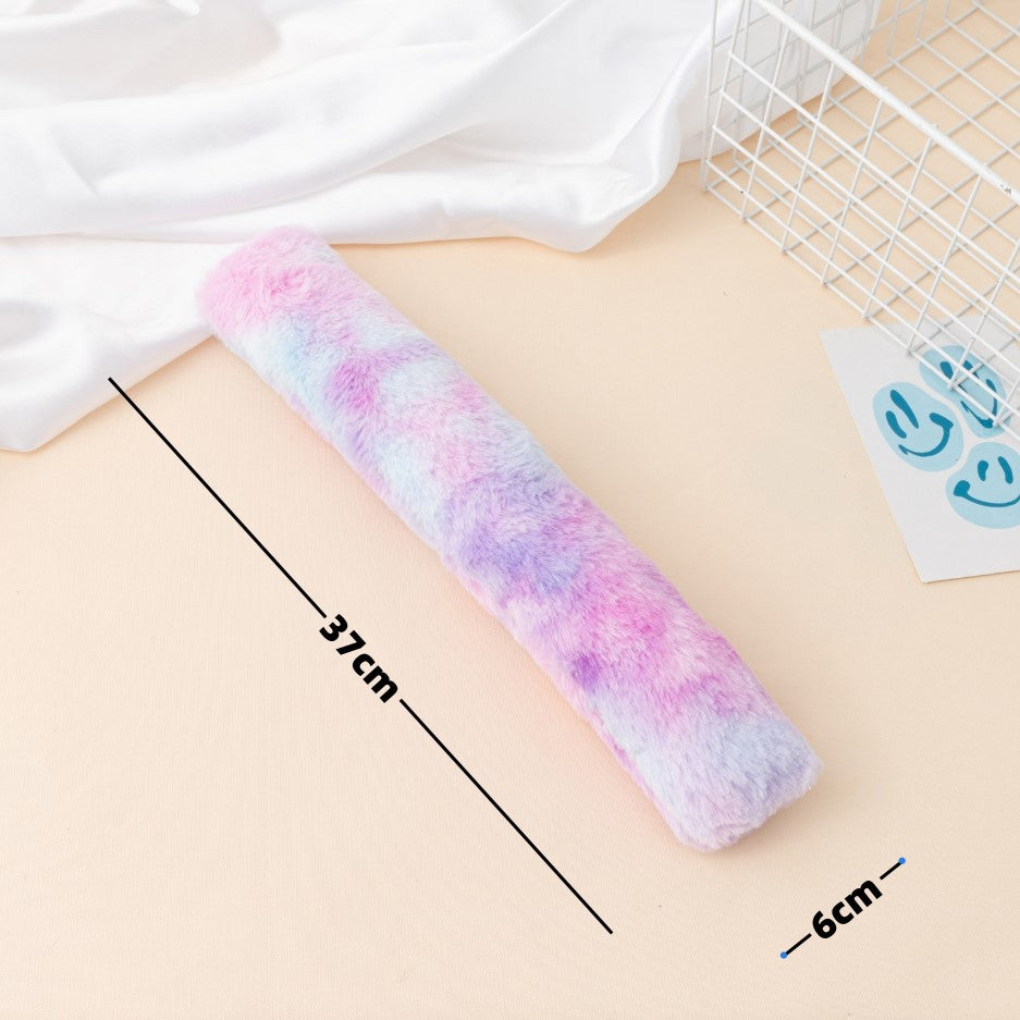 HKM-2836797 Plush Colorful Strip Pillow with Cat Grass Bag for Playtime Fun