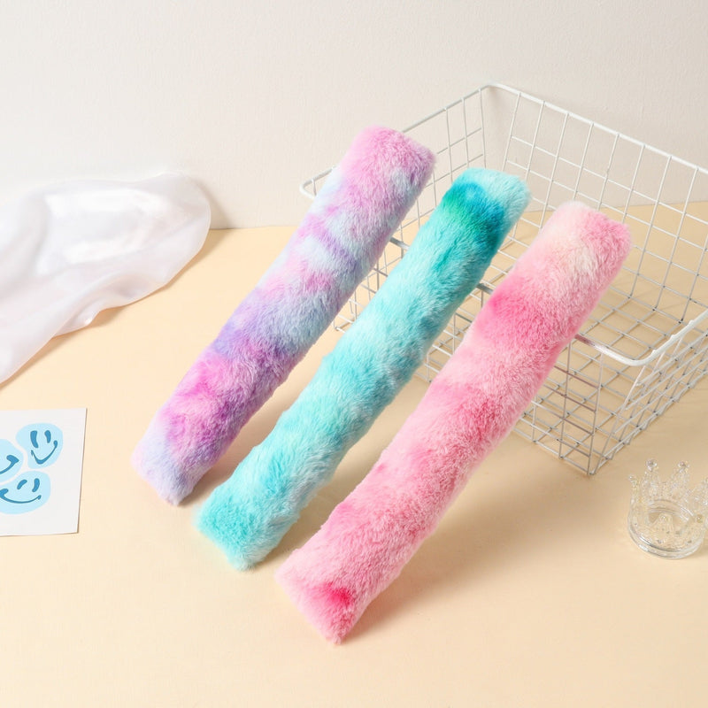 HKM-2836797 Plush Colorful Strip Pillow with Cat Grass Bag for Playtime Fun