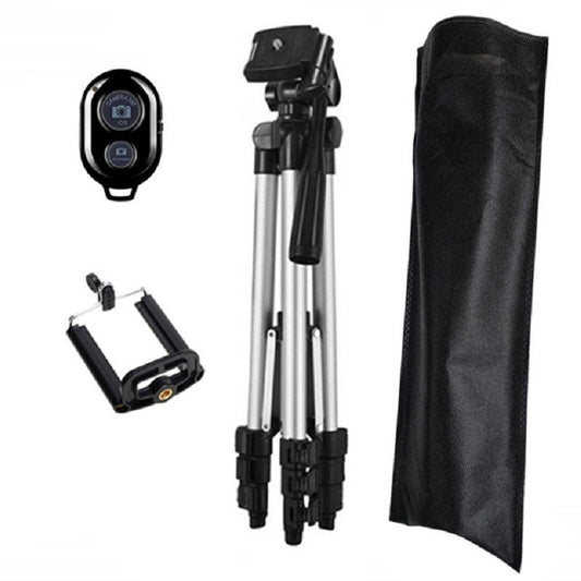 HKM-283731 40-Inch Universal Tripod Stand for Photography, Compatible with Smartphones and Cameras, Adjustable with 360° Rotation and Built-In Level