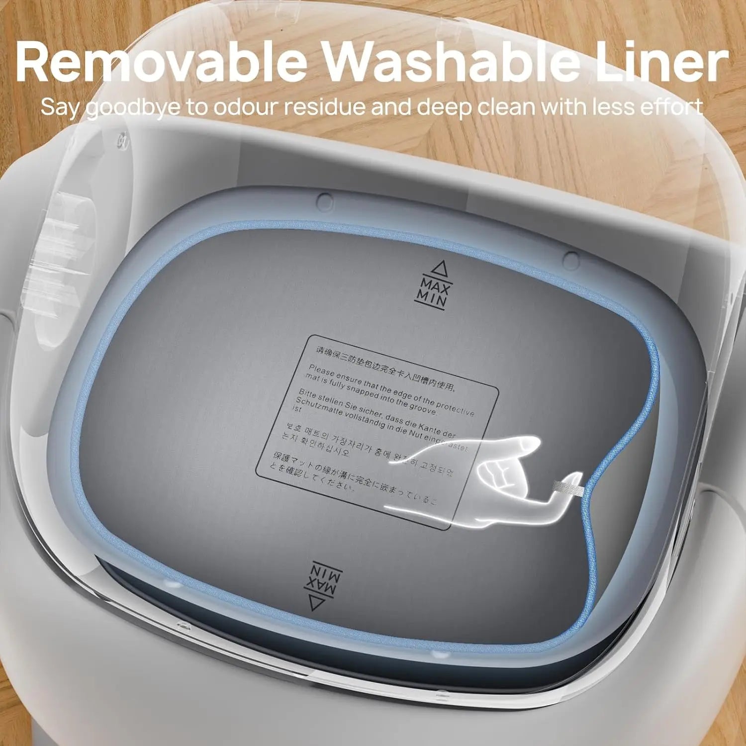 HKM-283795 Automatic Cat Litter Box with Intelligent Self-Cleaning Feature and Odor Control - Large Capacity 68L