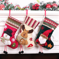 HKM-283795 Flannel Christmas Stockings Gift Bag - Small Hanging Decorations for Holiday Cheer
