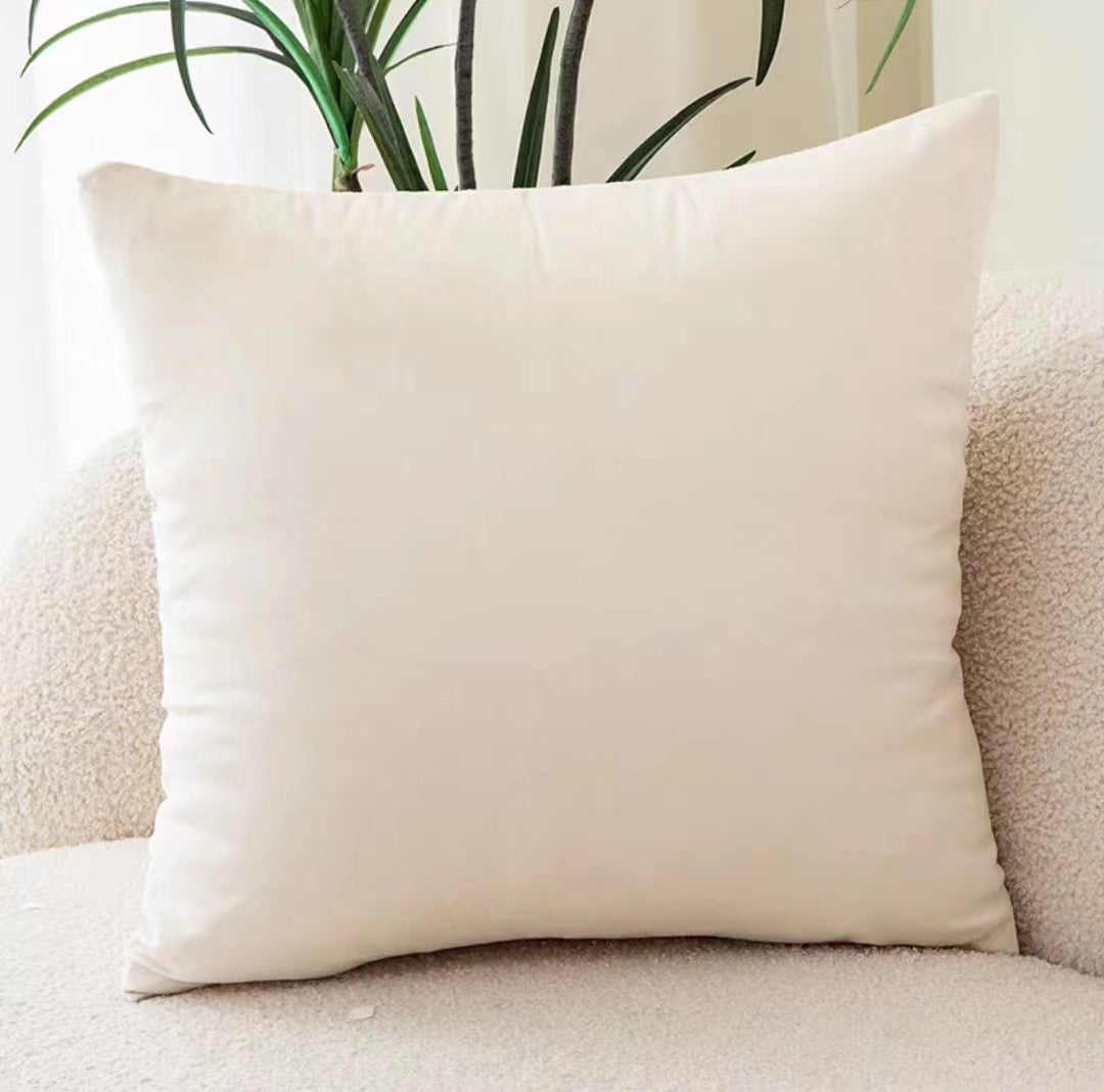 HKM-283795 Plush Velvet Throw Pillow for Living Room Sofa, Soft Solid Color Cushion